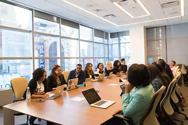 discussion in meeting room